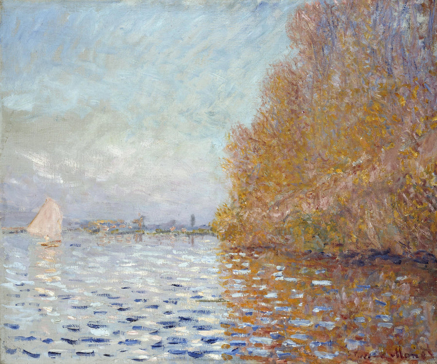 Argenteuil Basin med en segelbåt W331 - Claude Monet