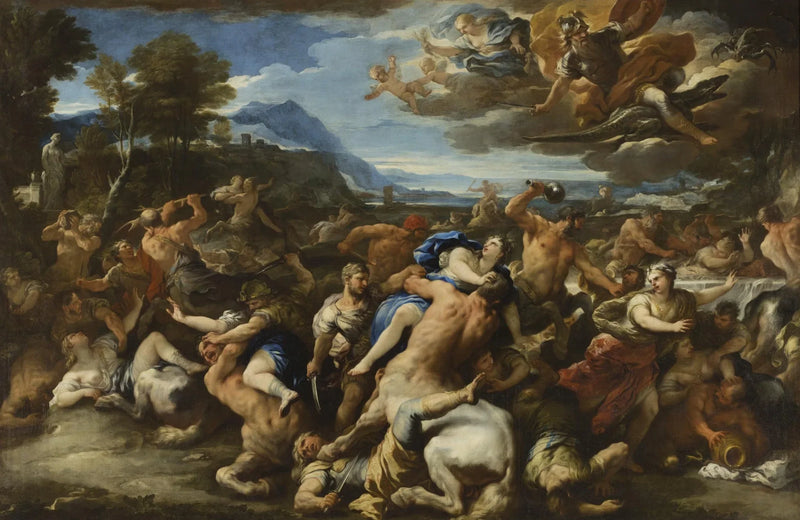 Slagsmål mellan Lapithes och Kentaurer - Luca Giordano