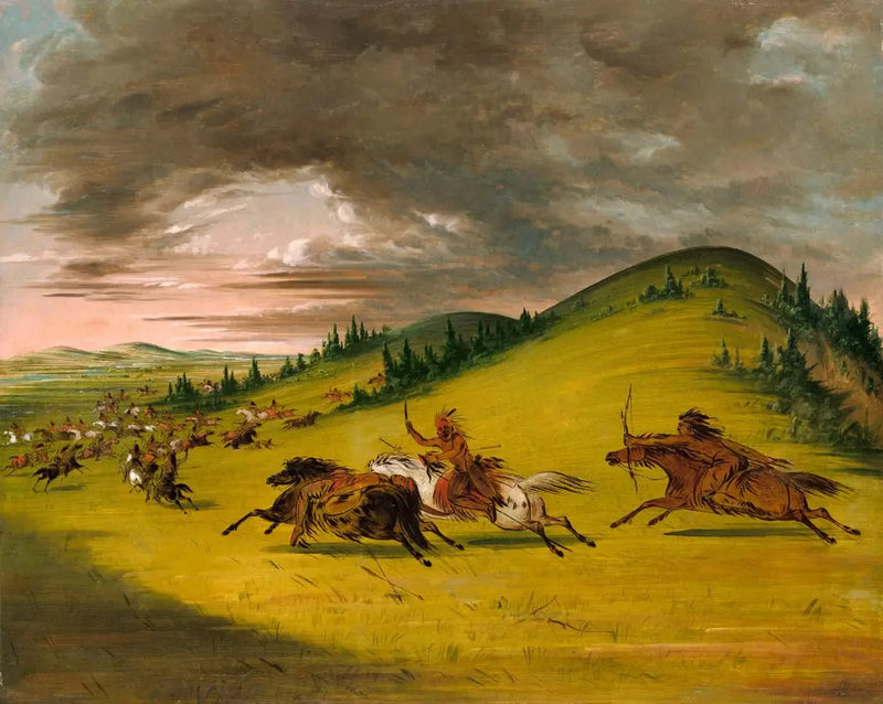 Slag mellan Sioux och Sac och Fox - George Catlin
