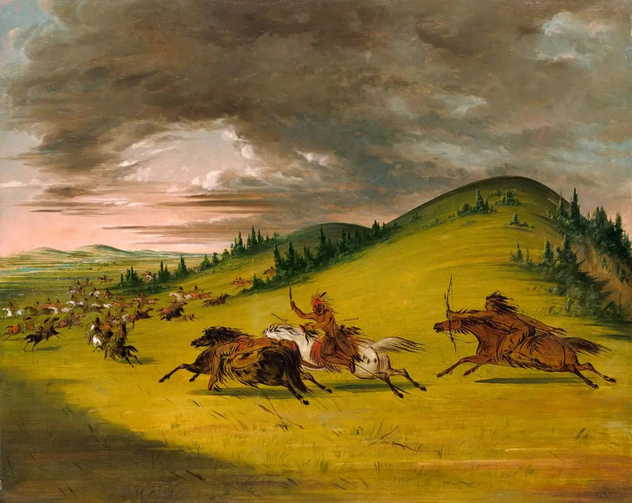 Slag mellan Sioux och Sac och Fox - George Catlin