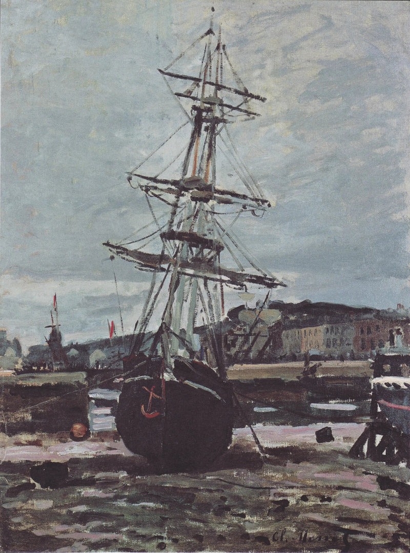 Ett skepp strandat vid Fécamp - Claude Monet