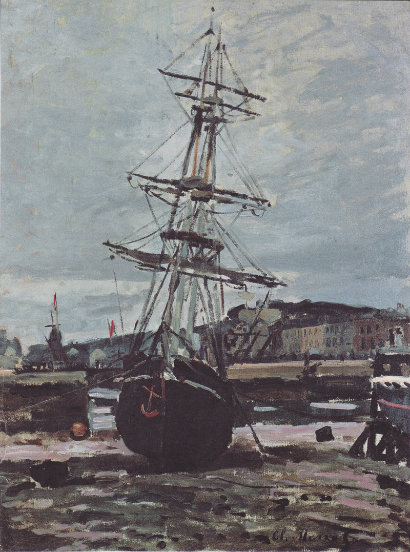 Båt strandsatt vid Fécamp W118 - Claude Monet