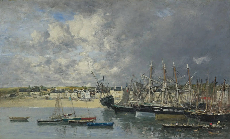 Båtar för ankar i hamnen, Portrieux - Eugène Boudin