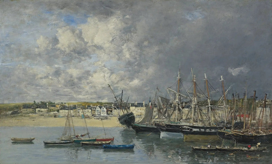 Båtar för ankar i hamnen, Portrieux - Eugène Boudin