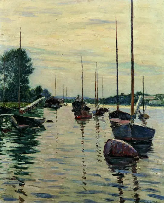 Båtar förtöjda vid Seine - Gustave Caillebotte