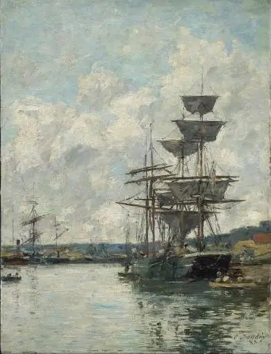 Båtar i Havre - Eugène Boudin