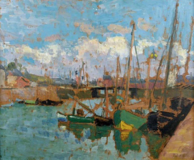 Båtar i hamnen - Robert Antoine Pinchon