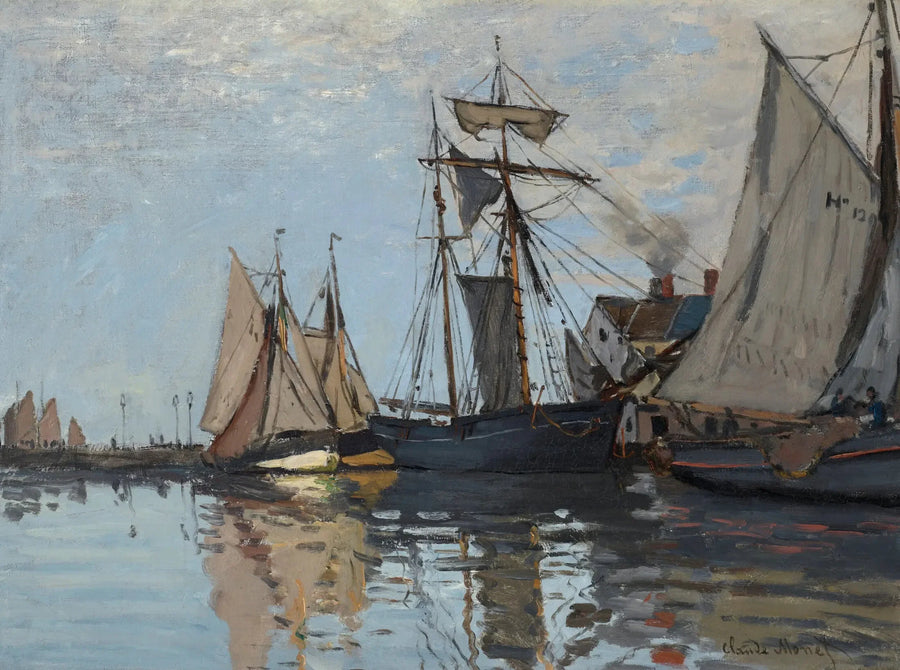 Båtar i hamnen i Honfleur - Claude Monet