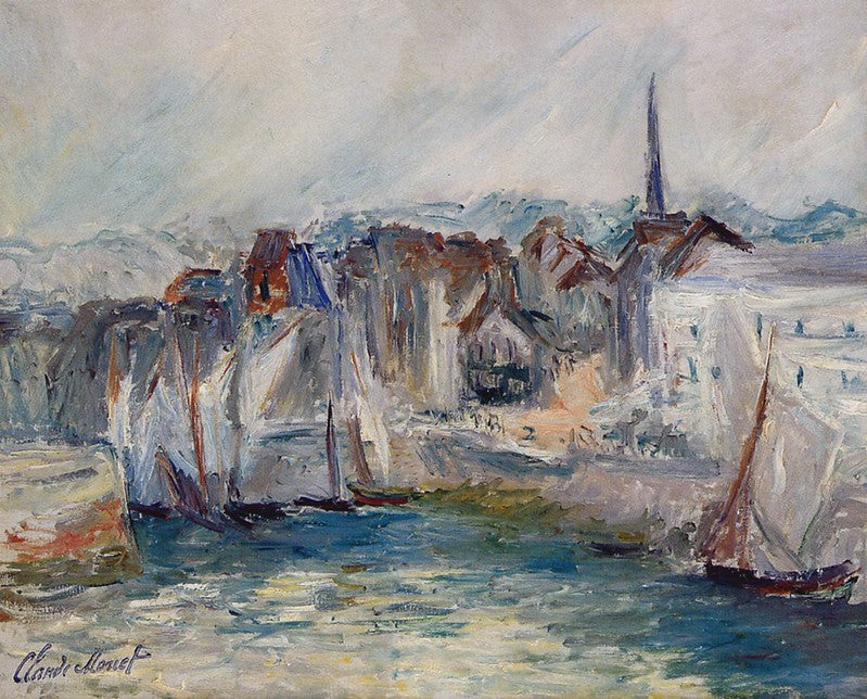 Reproduction du tableau « Bateaux dans le port de Honfleur - Claude Monet » par Alpha Reproduction en peinture à l’huile