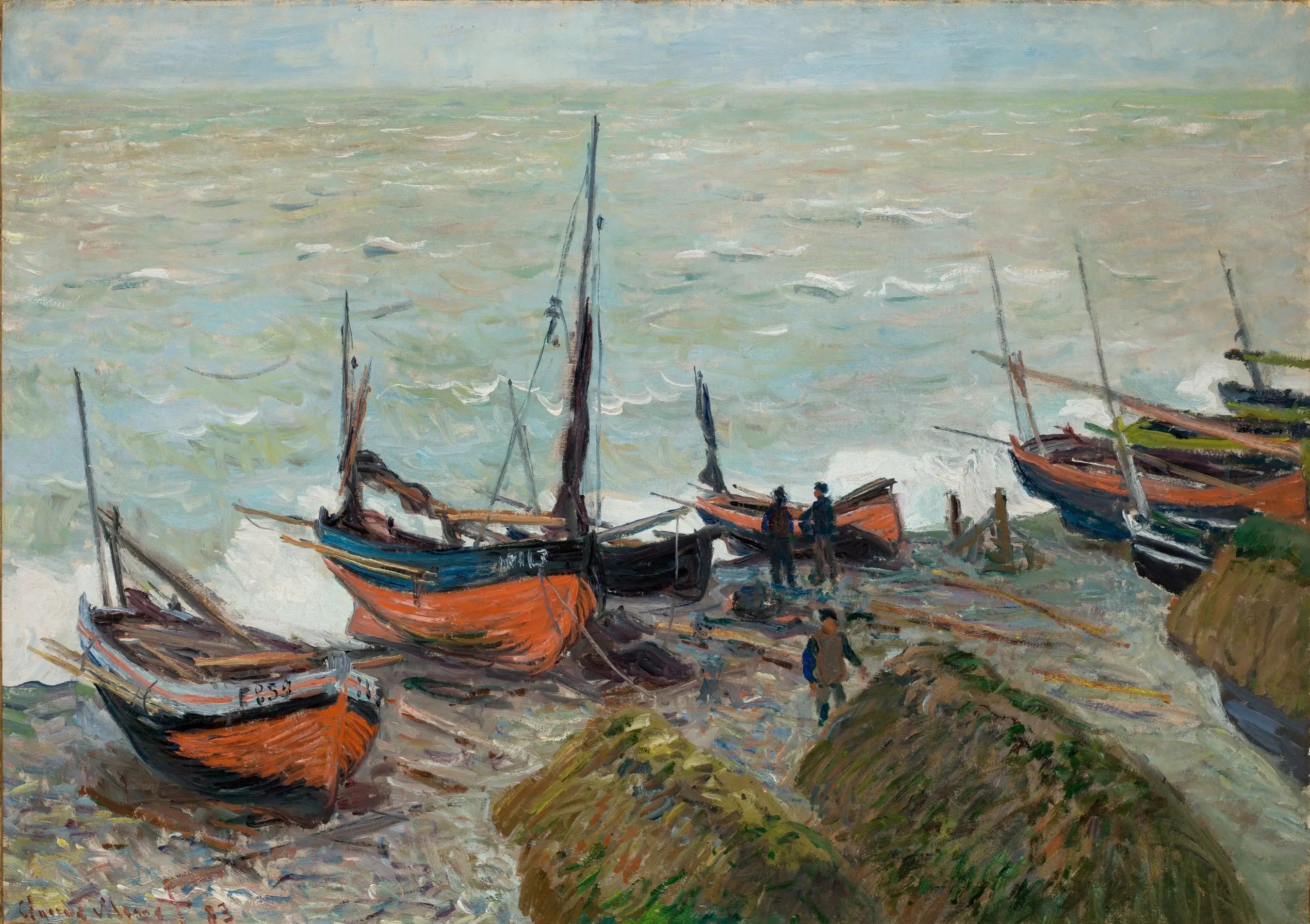 Reproduction du tableau « Bateaux de pêche - Claude Monet » par Alpha Reproduction en peinture à l’huile
