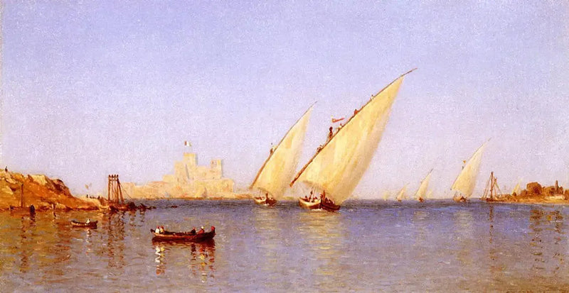 Fiskebåtar som anländer till hamnen i Brindisi - Sanford Robinson Gifford