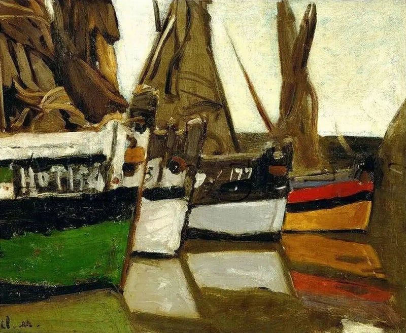 Fiskebåtar, Honfleur W74 - Claude Monet