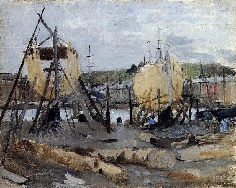 Båtar under konstruktion - Berthe Morisot