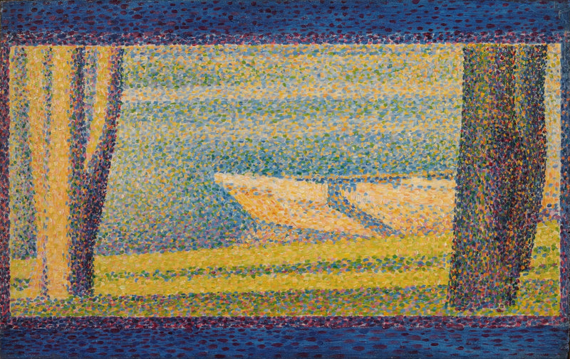 Båtar och träd förtöjda - Georges Seurat