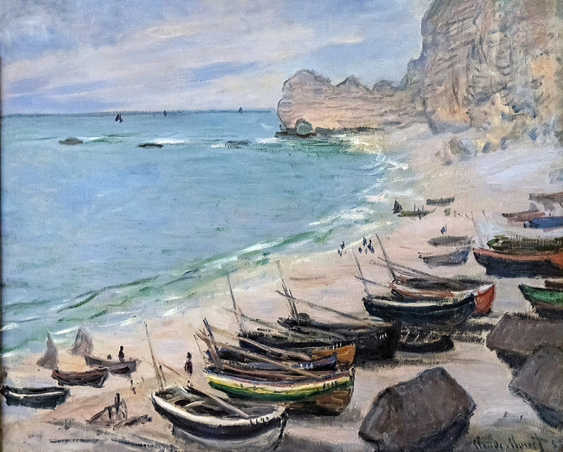 Båtar på stranden i Étretat W829 - Claude Monet