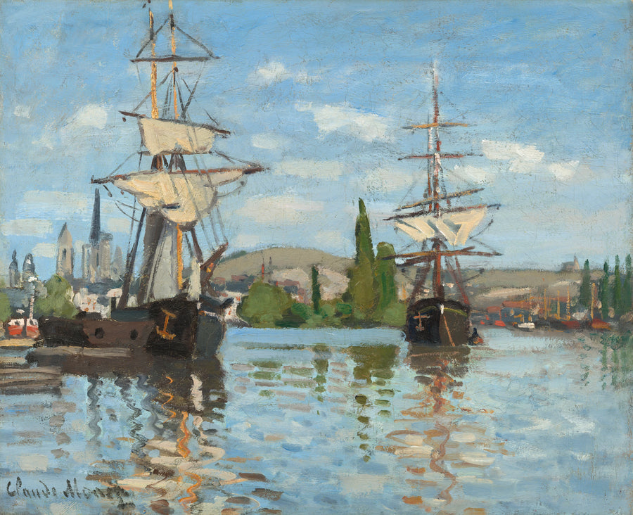Fartyg på Seine vid Rouen W210 - Claude Monet