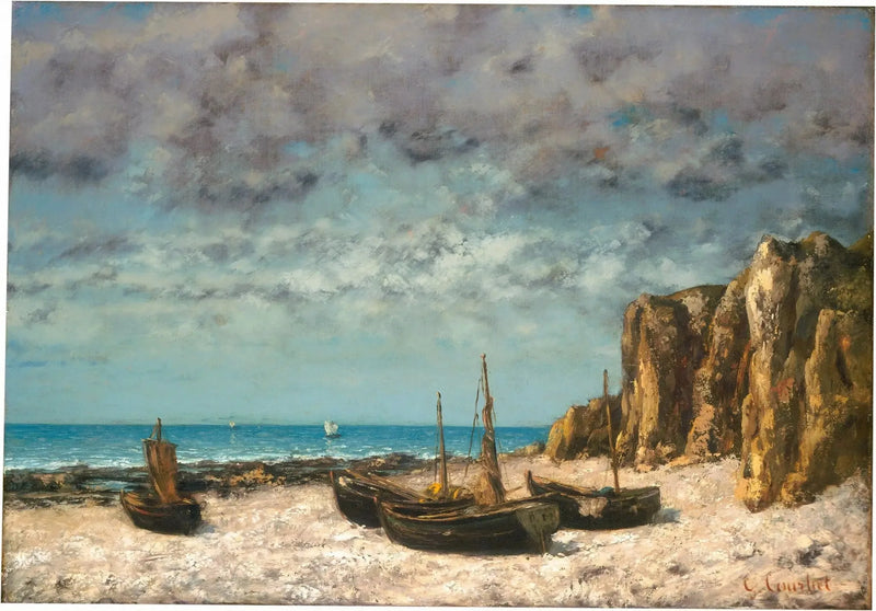 Båtar på en strand, Étretat - Gustave Courbet