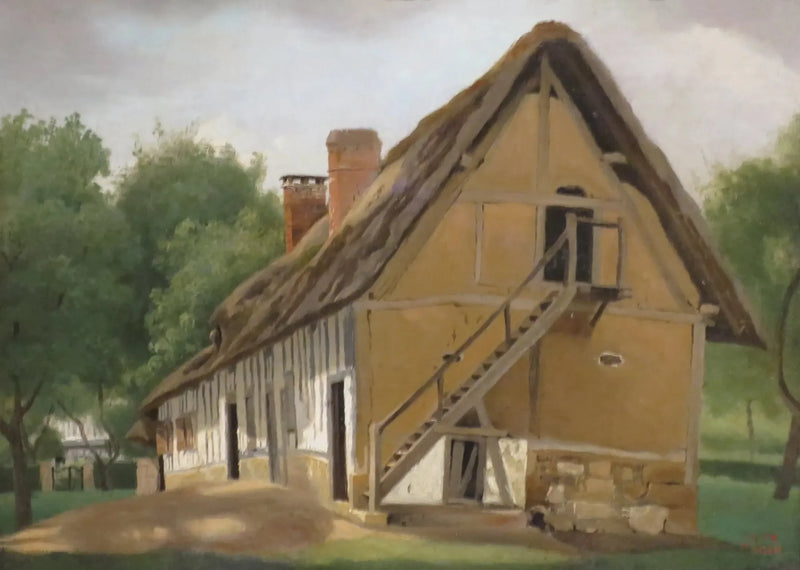 jordbrukshus i Bois-Guillaume, nära Rouen - Jean-Baptiste Camille Corot