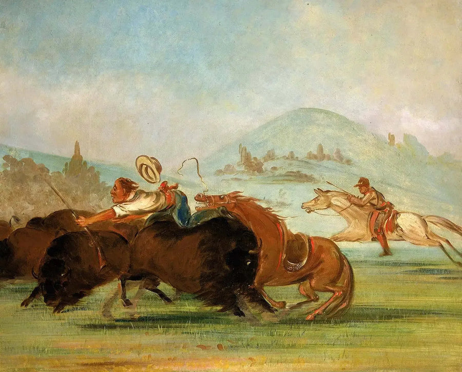 Batiste och jag, Running Buffalo, mynningen av Yellowstone - George Catlin