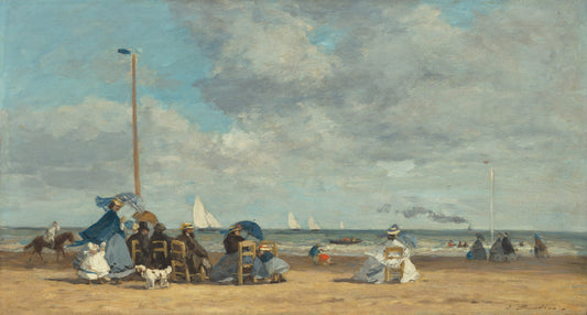 🌊 Stranden i Trouville – Eugène Boudin (1860-talet)