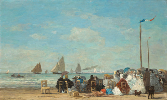 🏖️ Strandscen i Trouville – Eugène Boudin (1863)