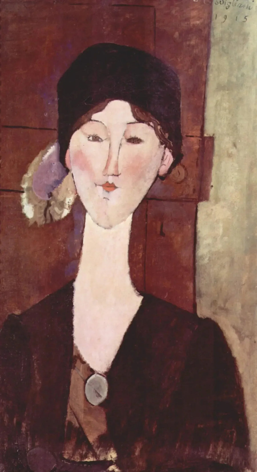 Beatrice Hastings framför en dörr - Amedeo Modigliani
