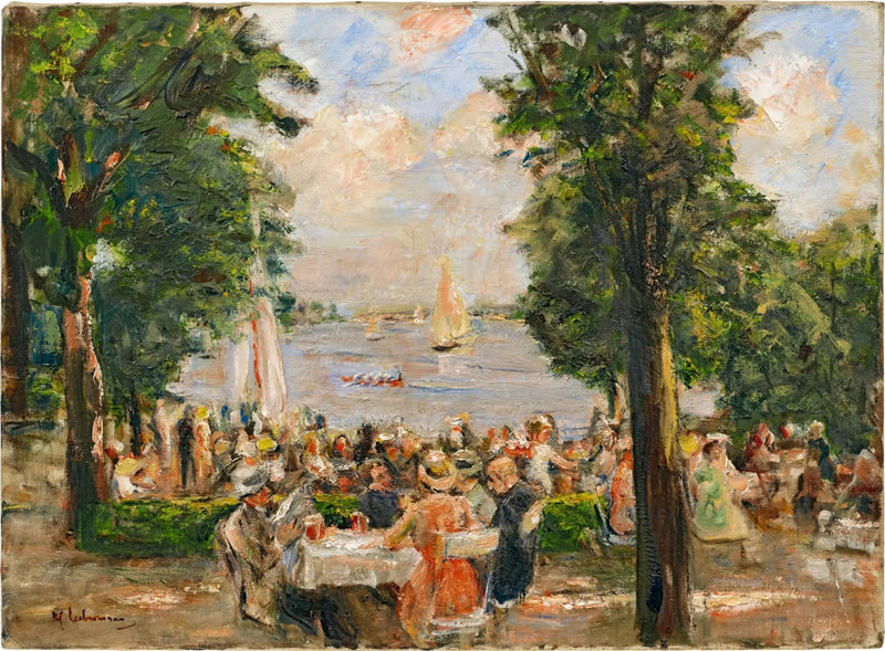 Beergarden nära Wannsee (hus vid sjön) - Max Liebermann