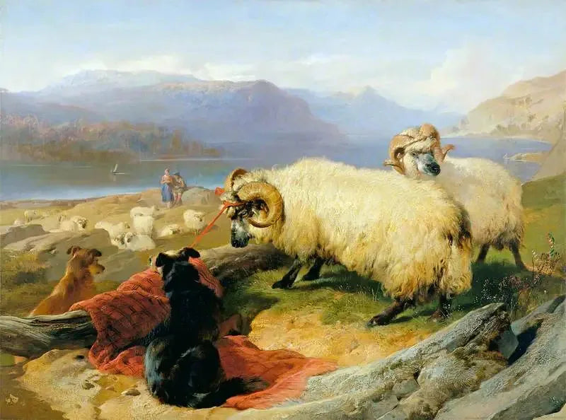Bockar med kedjor - Edwin Henry Landseer