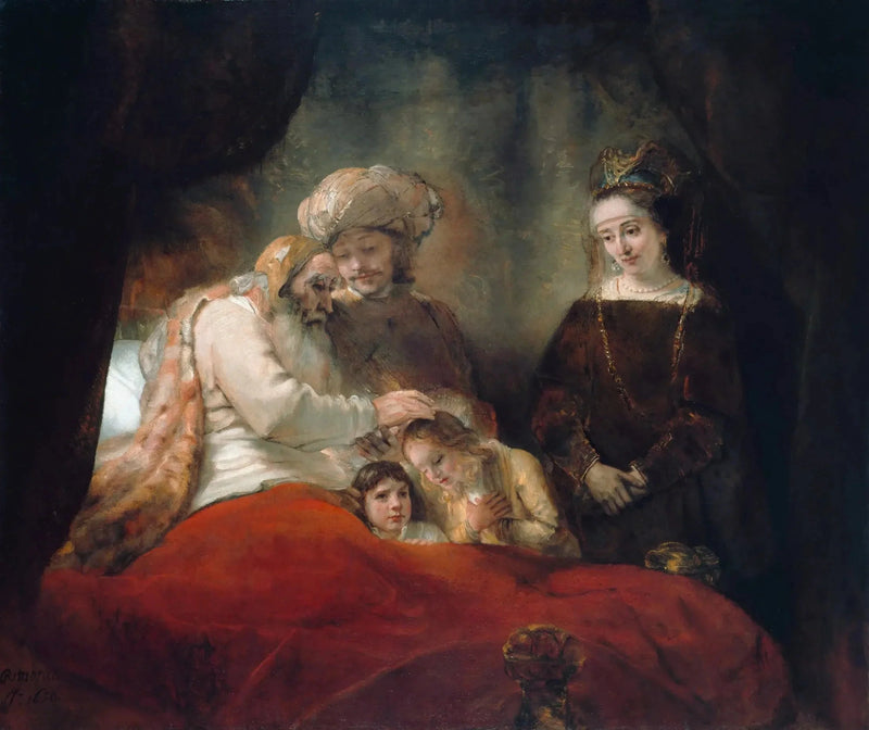 Jakobs välsignelse av Josefs söner - Rembrandt