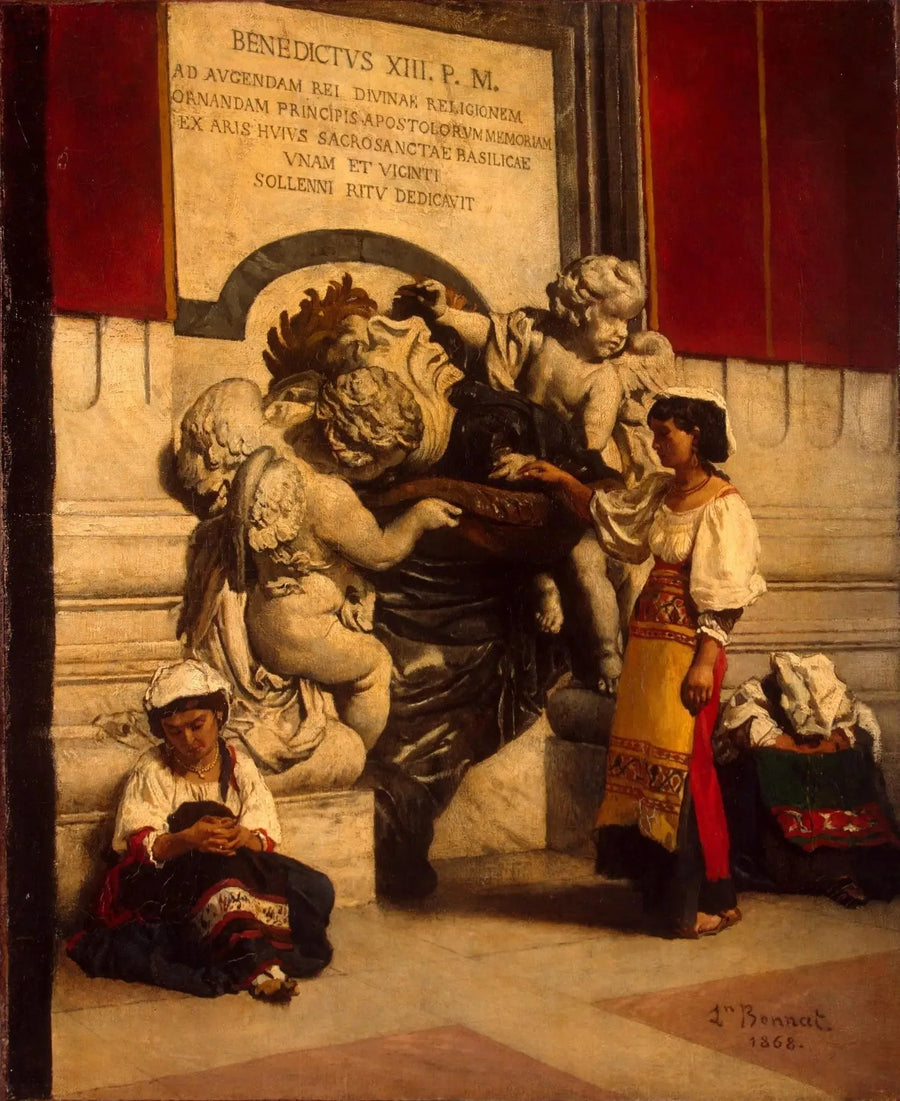 Basilikahelgonets relikskrin i Peterskyrkan i Rom - Léon Bonnat