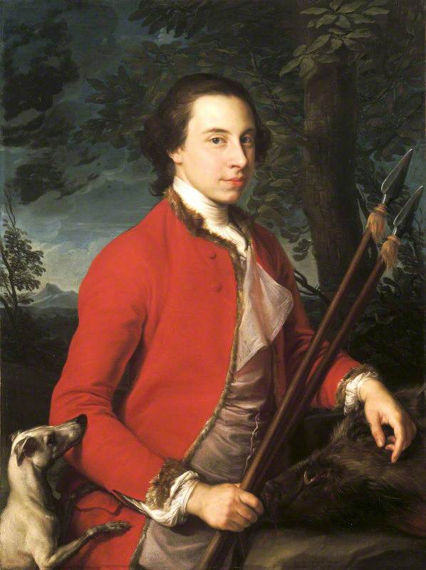 Benjamin Lethieullier MP (1728/9-1797), med två vildsvinslansar - Pompeo Batoni