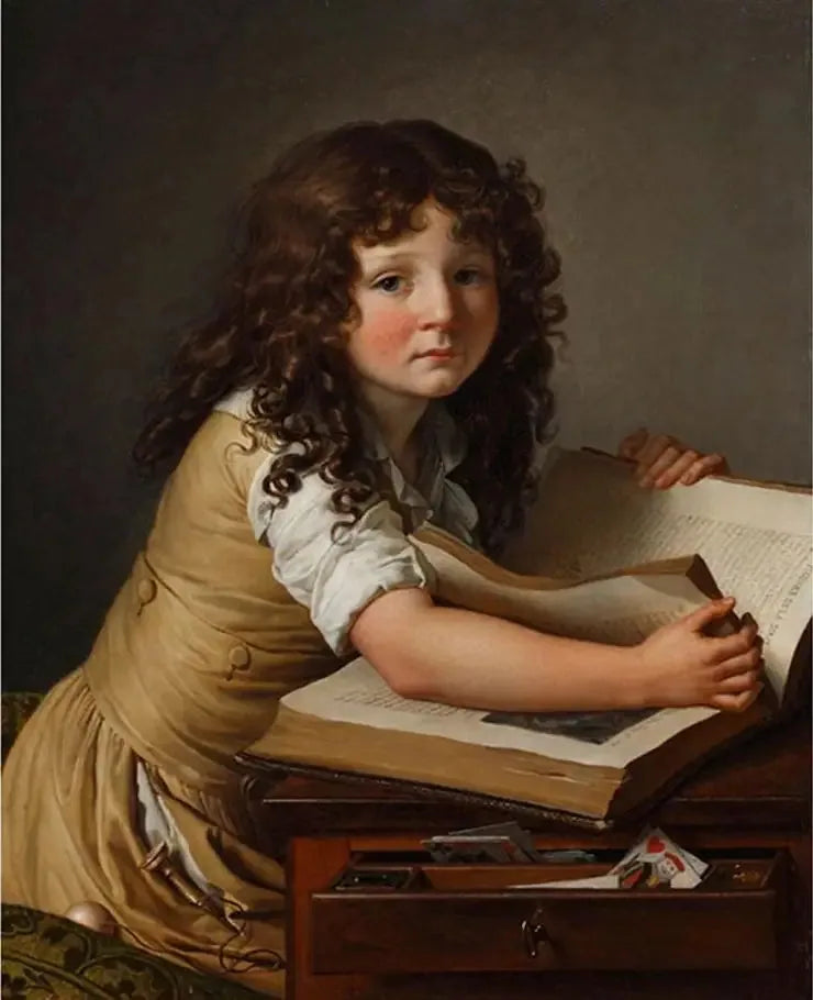 Benoît Agnès Trioson som tittar på figurer i en bok - Anne-Louis Girodet
