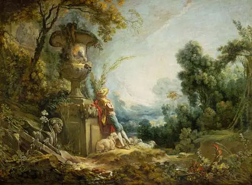Berger som vaktar sina får - François Boucher