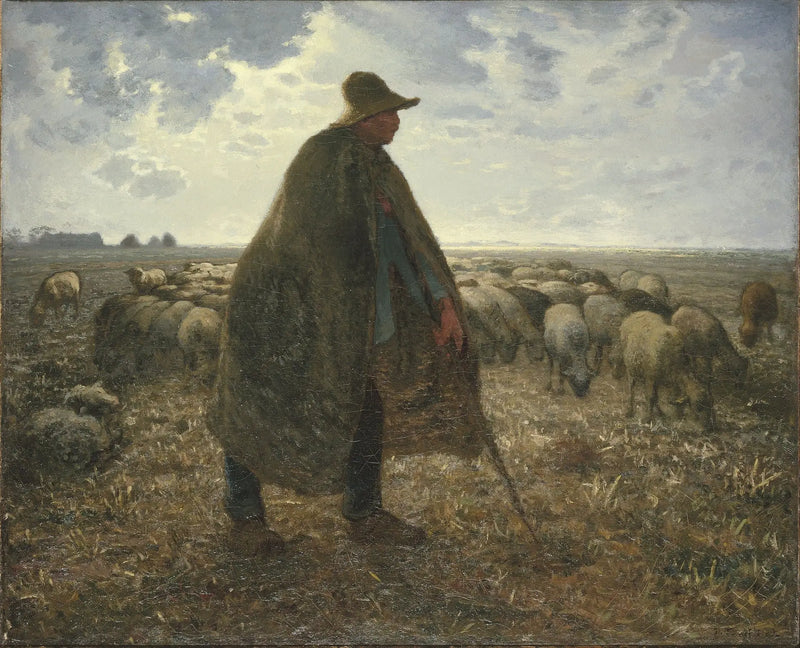Berger som vaktar sin hjord - Jean-François Millet