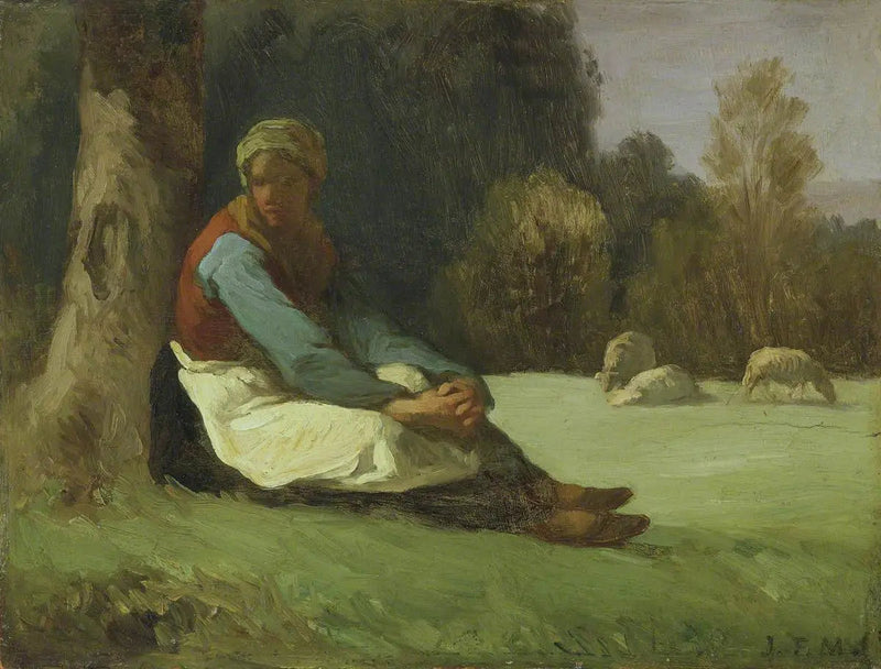 Sittande herdeinna - Jean-François Millet