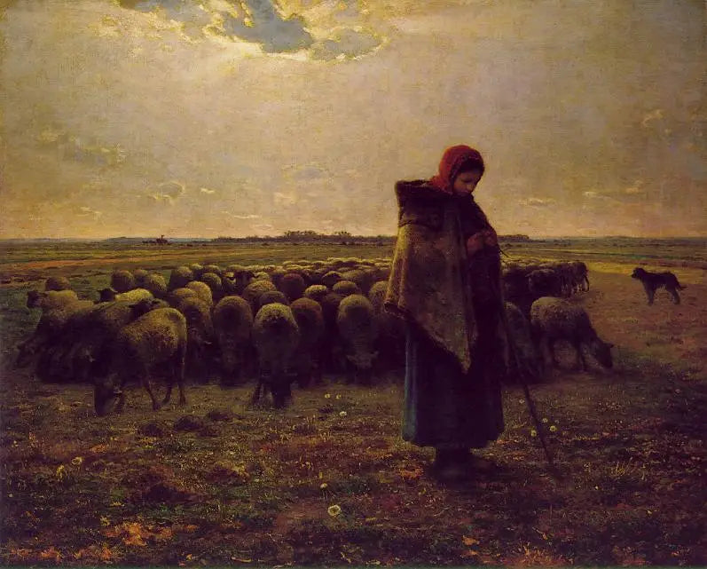 Bergskulla med sin hjord - Jean-François Millet