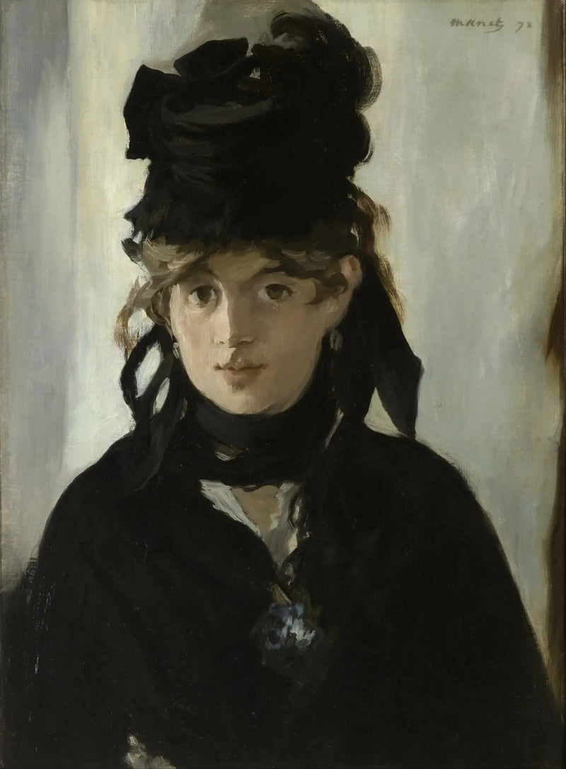 Berthe Morisot med bukett av violer - Édouard Manet