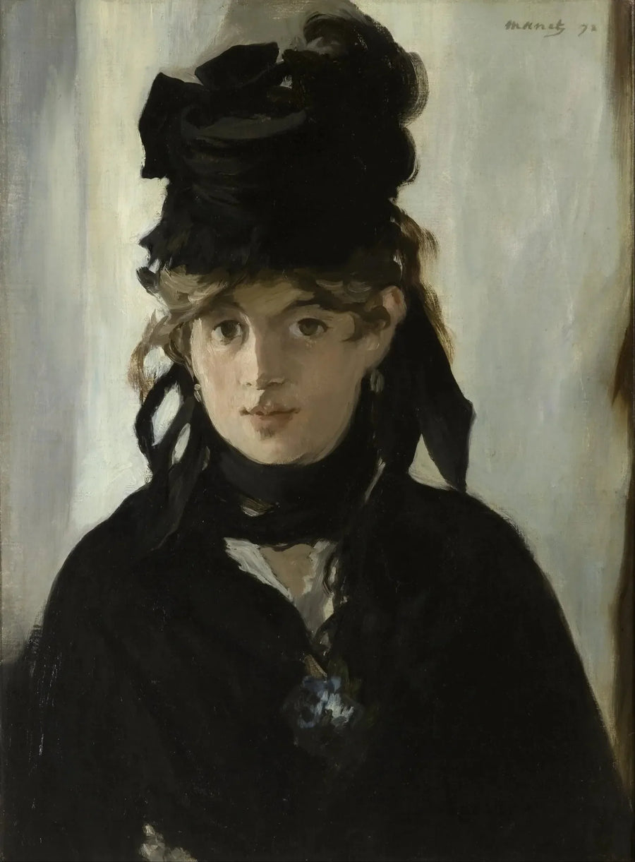 Berthe Morisot med bukett av violer - Édouard Manet
