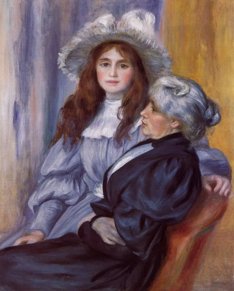 Berthe Morisot och hennes dotter Julie Manet - Pierre-Auguste Renoir