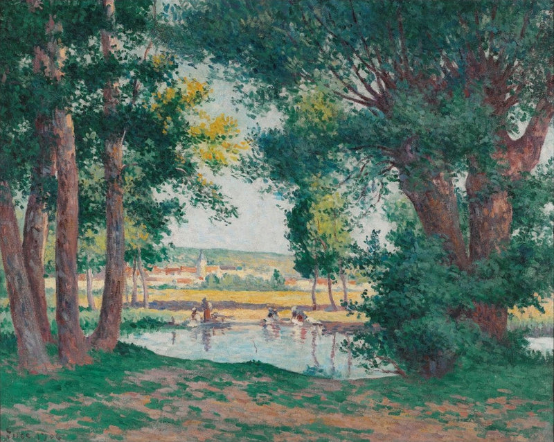 Bessy-Sur-Cure, tvättare vid vattnet - Maximilien Luce
