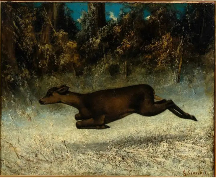 Biche courant - Gustave Courbet image 1 reproduction artisanale de tableau