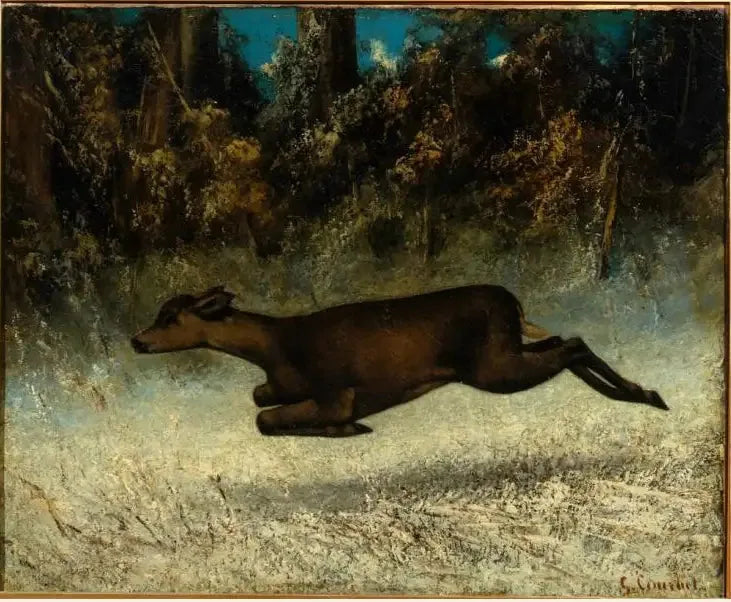 Springande hjort - Gustave Courbet