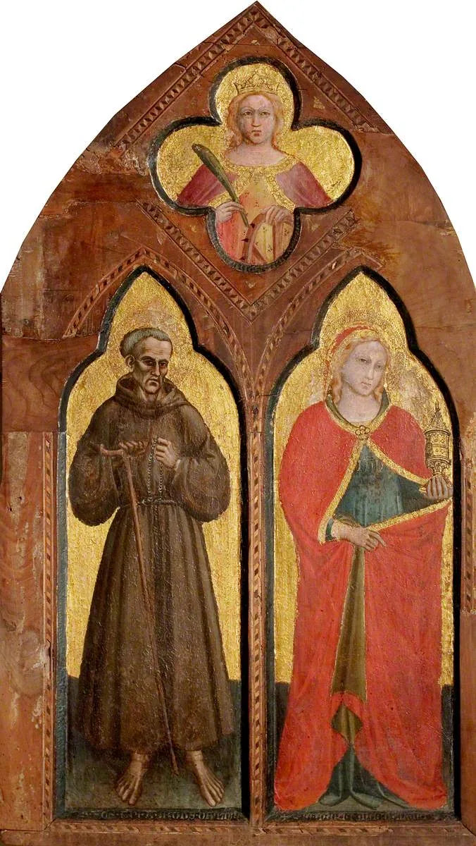 Välsignade Gérard de Villamagna och heliga Maria Magdalena med heliga Catherine av Alexandria - Spinello Aretino