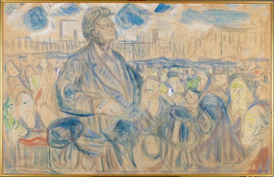 Bjørnstjerne Bjørnson talar till folket - Edvard Munch
