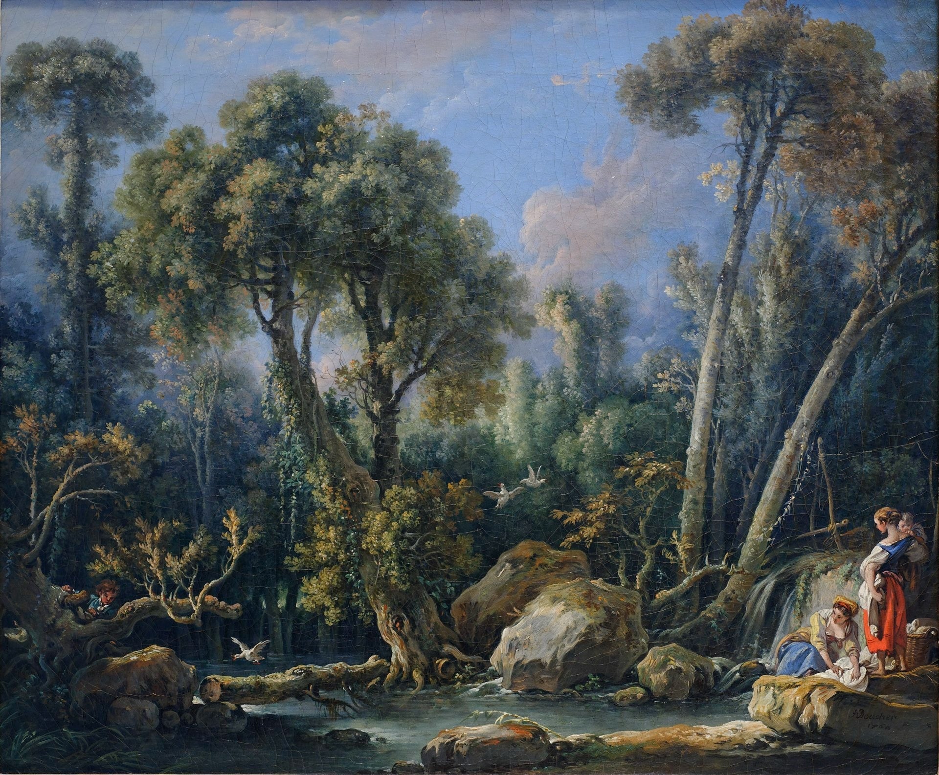 Blanchisseuses dans un paysage - François Boucher