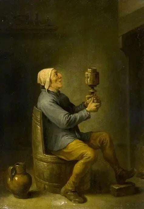 Boer sittande på en tungringstol - David Teniers den yngre