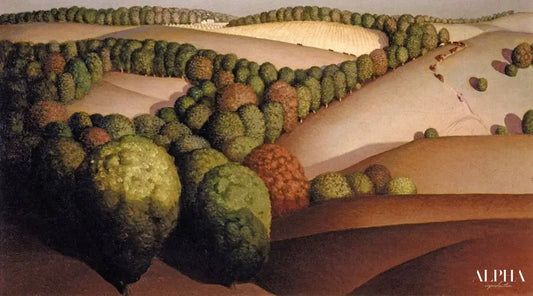 Bois près du coucher du soleil - Grant Wood - Reproductions de tableaux et peintures haut de gamme