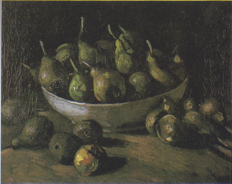 Stilleben med en stenskål och päron - Vincent van Gogh