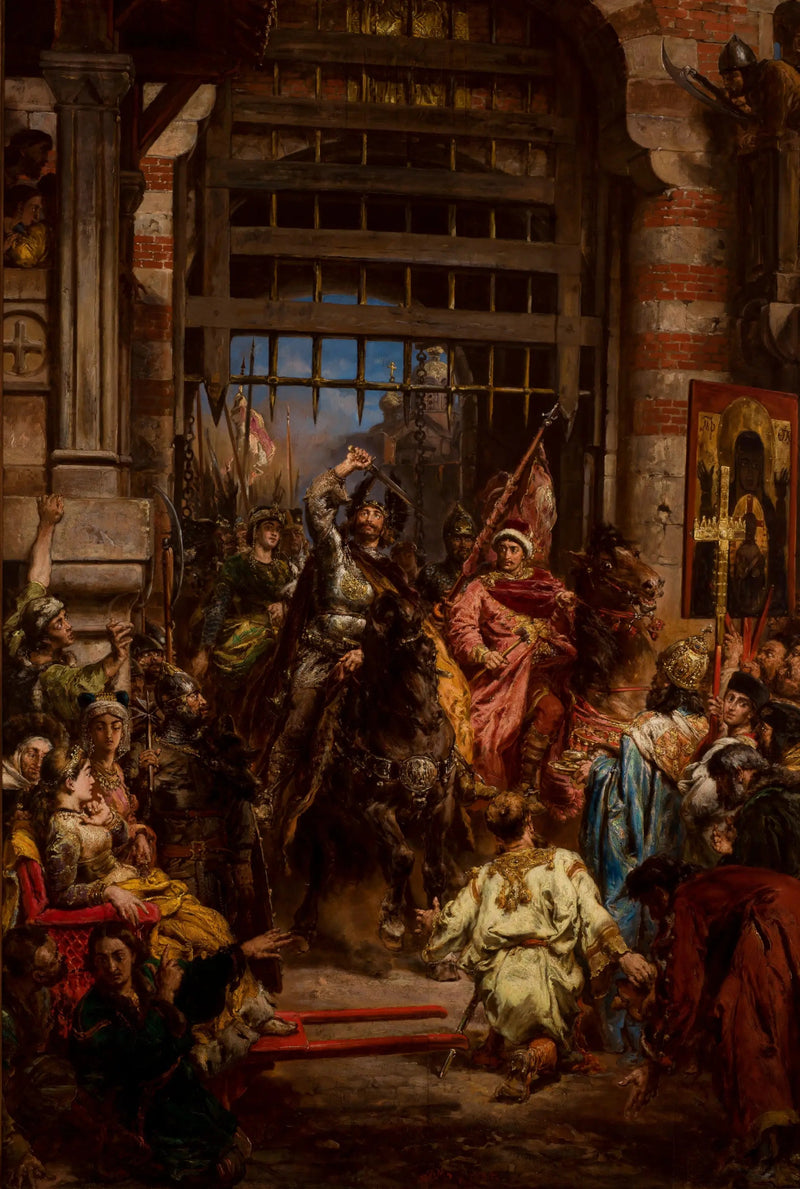 Boleslas den Modige med Sviatopolk vid Gyllene Porten i Kiev - Jan Matejko