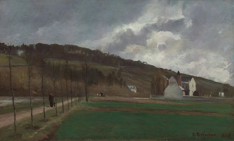 Marne-stranden på vintern - Camille Pissarro